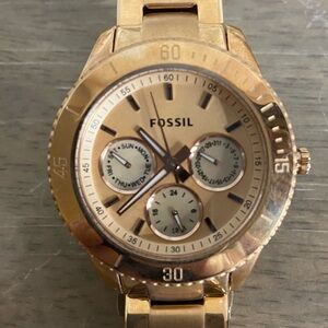 NWT Fossil Stainless Steel Women's Watch Rose Gold Tone